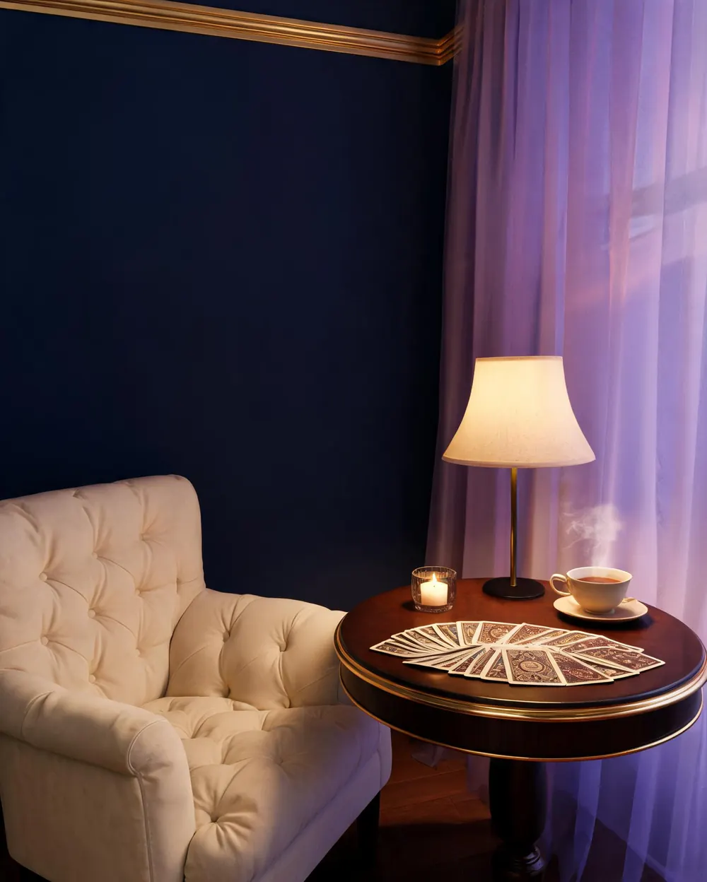 A cozy, private consultation corner at Psychic Ames